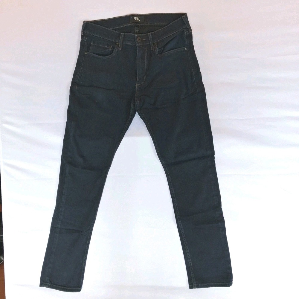Paige Men's Federal cuts Slim Straight Stretch  Jeans 31/32 Black  denim